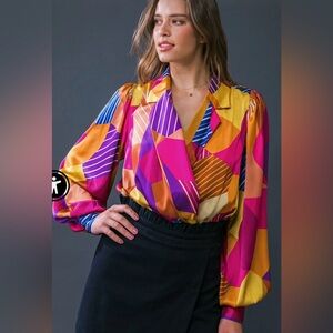 Flying Tomato Vibrant Purple and Orange Top